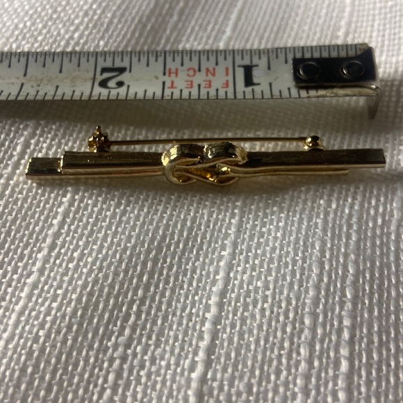 Vintage Sarah Coventry Bar Nautical Knot Brooch Gold Tone - Picture 4 of 5